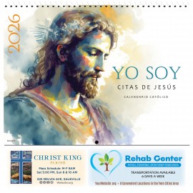 "I AM" - Sayings of Jesus 2026 Catholic Spiral Bound Calendar (Spanish) Custom Printed