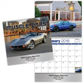Muscle Cars Wall Calendar Spiral Logo Printed  Muscle Cars Wall Calendar Spiral Logo Printed