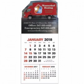 Triumph Full Color 3-Month View Stick Up Grid Calendar Logo Printed