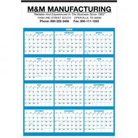 Single Sheet Wall Calendar - Full Year View: 2024 Custom Imprinted