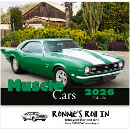 Muscle Cars Wall Calendar: 2026 Stapled Logo Printed  Muscle Cars Wall Calendar: 2026 Stapled Logo Printed