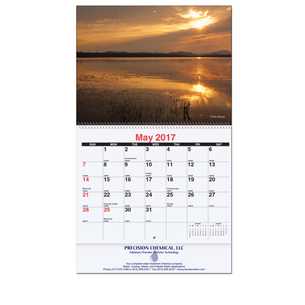 Majestic Outdoors Monthly Wall Calendar w/Coil Bound (10 5/8"x18") Custom Imprinted