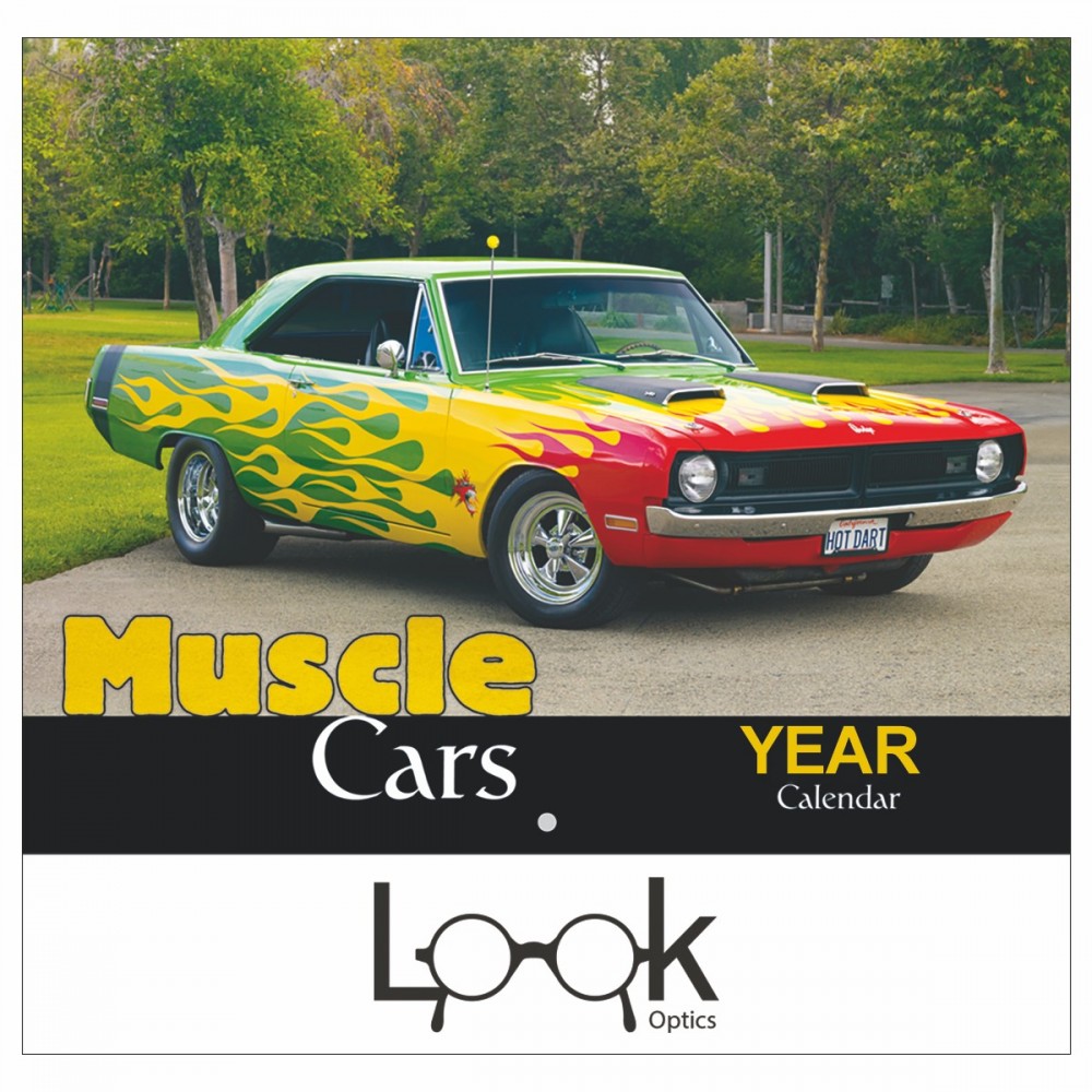 2024 Muscle Cars Wall Calendar - Stapled Custom Imprinted
