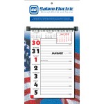 Logo Printed Stock Almanac Weekly Memo Wall Calendar (Patriotic)