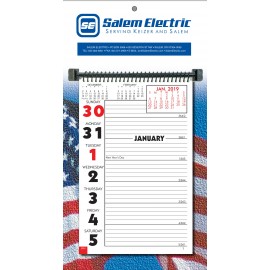 Logo Printed Stock Almanac Weekly Memo Wall Calendar (Patriotic)  Logo Printed Stock Almanac Weekly Memo Wall Calendar (Patriotic)