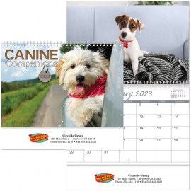 Full Color Canine Companions Spiral Wall Calendar with Logo