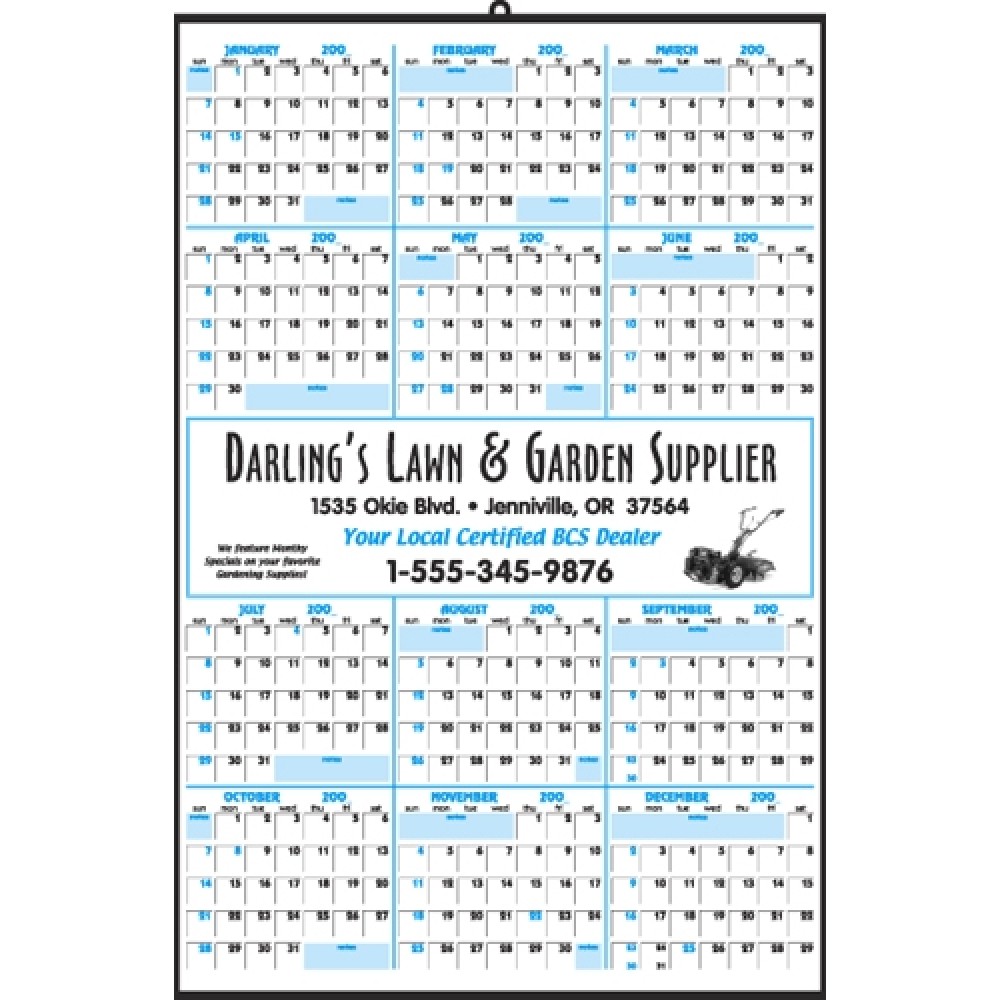 Personalized Memo Style Yearly Calendar