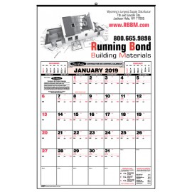 Bid Master Commercial Wall Calendar w/ 1 Color Imprint Custom Imprinted