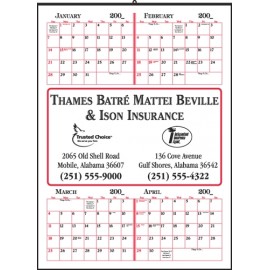 Logo Printed 4 Months on a Sheet Calendar