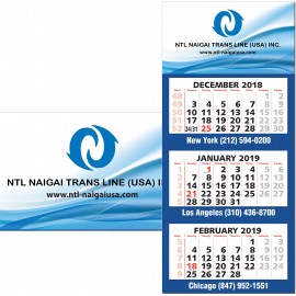 3 Month to View Wall Calendar Custom Printed  3 Month to View Wall Calendar Custom Printed