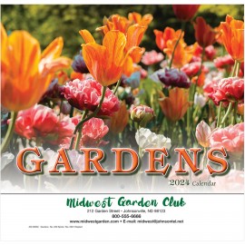 Logo Printed Gardens Wall Calendar - Stapled: 2024