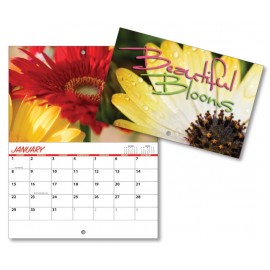 Logo Printed 13 Month Mini Custom Photo Appointment Wall Calendar - BEAUTIFUL BLOOMS