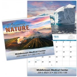 Logo Printed Amazing Nature Spiral Wall Calendar