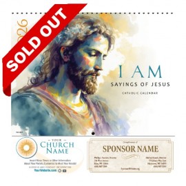 Logo Printed "I AM" - Sayings of Jesus 2026 Catholic Spiral Bound Calendar (English)