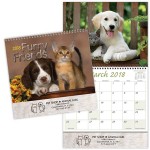 Furry Friends Wall Calendar Spiral Custom Imprinted