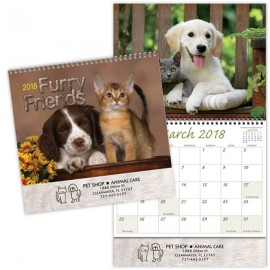 Furry Friends Wall Calendar Spiral with Logo