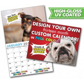13-Month Custom Wall Calendar (High Gloss UV-Coated Cover) Custom Printed