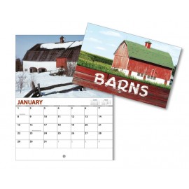Logo Printed 13 Month Mini Custom Photo Appointment Wall Calendar - BARNS