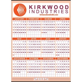 Yearly Calendar w/Large Bottom Year Logo Printed