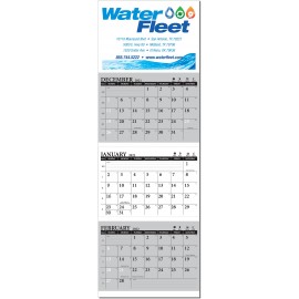 3 Month View-12 Month Wall Calendar - 11x32 Logo Printed