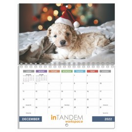 Custom Imprinted 12 Photos Small Size Stock Wall Calendars (8 1/2"x11"")