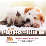 Puppies & Kittens Wall Calendar - Stapled: 2024 Logo Printed