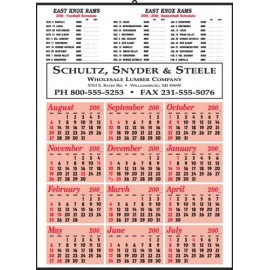 Athletic Sport Schedule Calendar Custom Printed