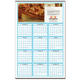 Custom Color Yealy View Wall Calendar (22"x34") Logo Printed