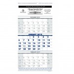 3-Month View Wall Calendar (8" x 17") Custom Printed