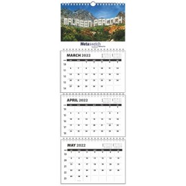 Personalized Single Photo Name Personalized 4 Panel Wall Calendars (11"x31 1/2")