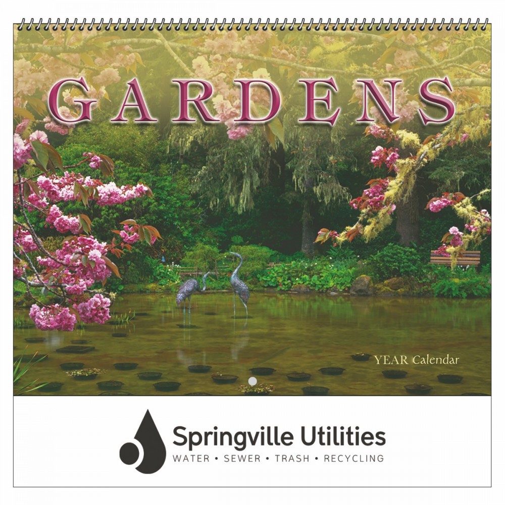 2024 Gardens Wall Calendar - Spiral Logo Printed