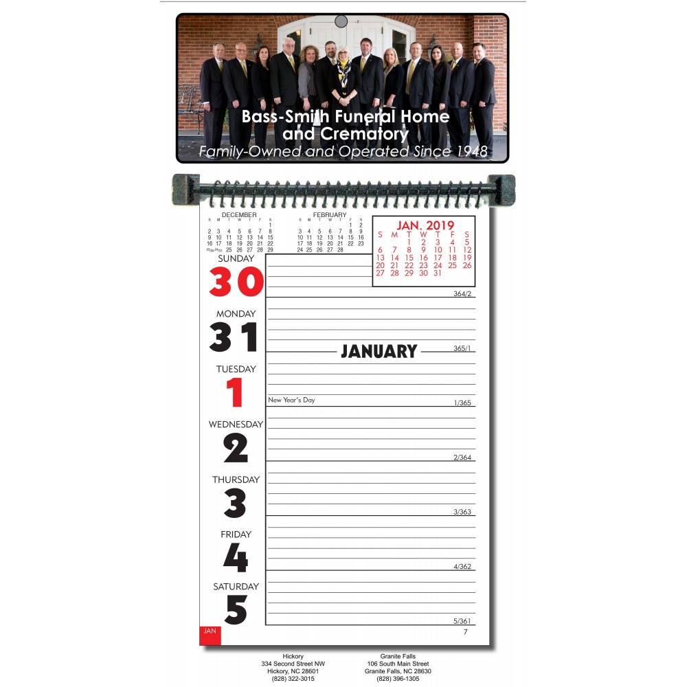 Full Color Almanac Week View Wall Calendar Custom Printed Full Color Almanac Week View Wall Calendar Custom Printed