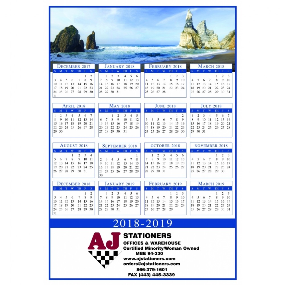 Full-Color Custom Single Sheet Wall Calendar (8 1/2"x12") Logo Printed
