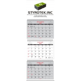 4 Panel Month View Wall Calendar-1 color Custom Printed  4 Panel Month View Wall Calendar-1 color Custom Printed