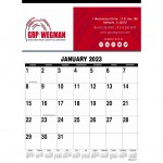 Monthly Wall Calendar Tinned at top (19"x26") Custom Printed
