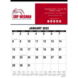 Monthly Wall Calendar Tinned at top (19"x26") Custom Printed