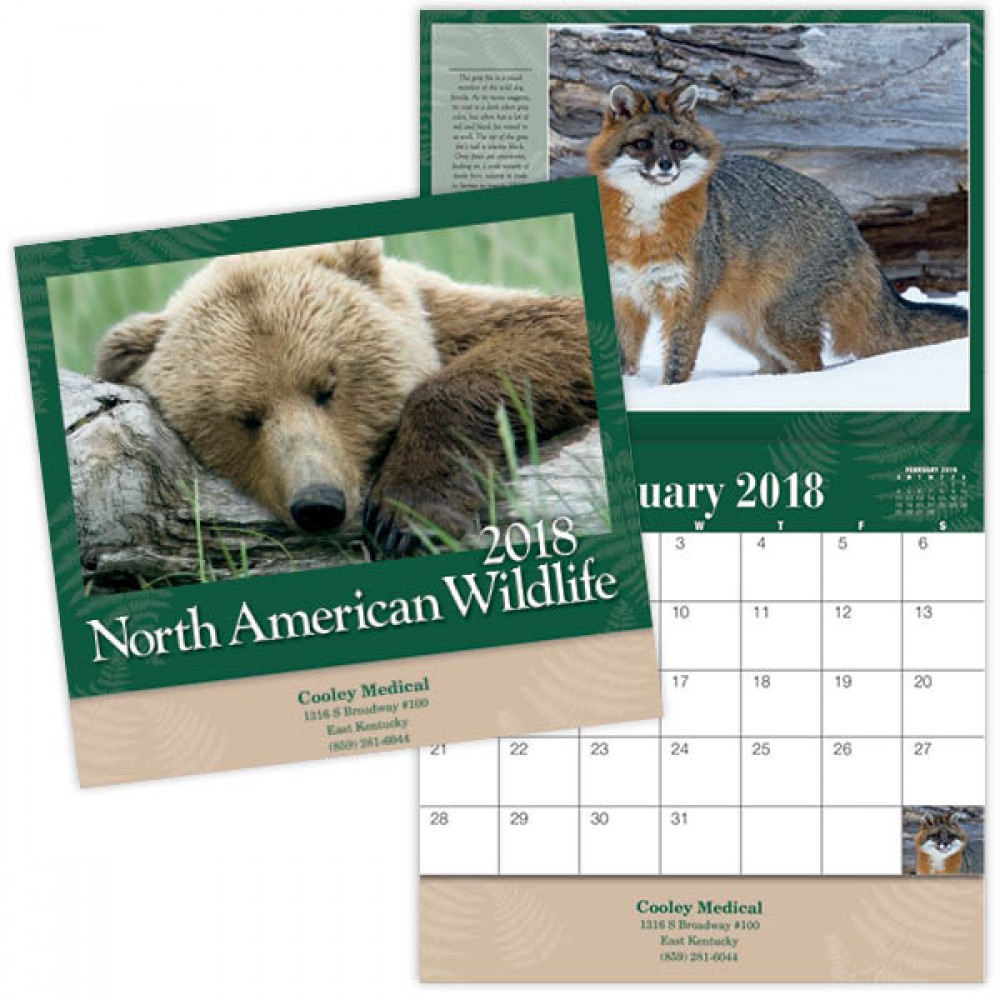 Custom Imprinted Wildlife Stapled Wall Calendar