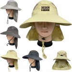 Wide Brim Waterproof Safari Mesh Bucket Hat with Logo