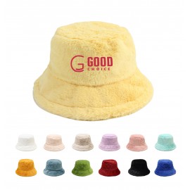 Customized Winter Solid Color Faux Fur Bucket Hat