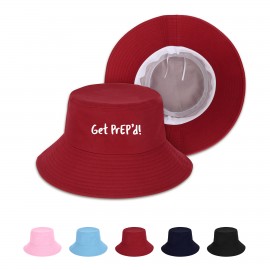 Logo Branded Bucket Hat with Wide Brim