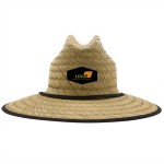 Wide Brim Summer Outdoor Lifeguard Straw Hat w/Various Patch with Logo