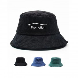Corduroy Bucket Hat with Logo
