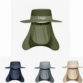 Customized Wide Brim Fishing Hat With Face Mask