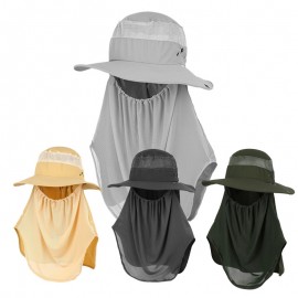 Custom Wide Brim Bucket Fishing Hat W/ Face Neck Flap  Custom Wide Brim Bucket Fishing Hat W/ Face Neck Flap