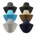Custom Imprinted UV Protection Wide Brim Fishing Sun Hat W/Neck Flap
