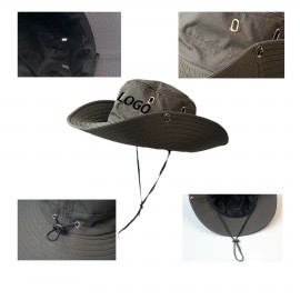 Mountain Camping Drawstring Fisherman Hat with Logo