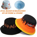 Customized Reversible Bucket Hats w/ Dye-Sublimation on Both Sides