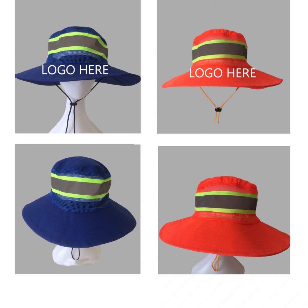 Logo Branded Reflective Sun Hat with Neck Flap 