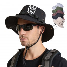 Outdoor Wide Brim Sun Bucket Hat w/ Embroidery with Logo  Outdoor Wide Brim Sun Bucket Hat w/ Embroidery with Logo