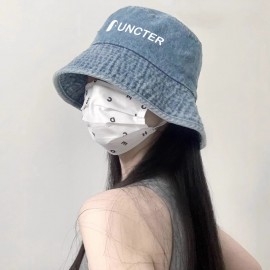 Logo Branded Summer Unisex Bucket Hat Washed Jean Denim Hat Fishing Hat